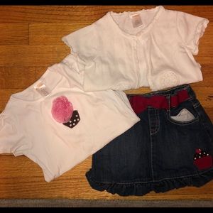 3 piece girl’s Gymboree  shorts, shirt, sweater 4T